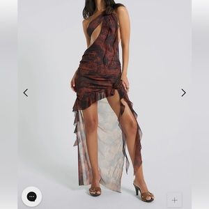 jaded london athena one shoulder draped maxi dress